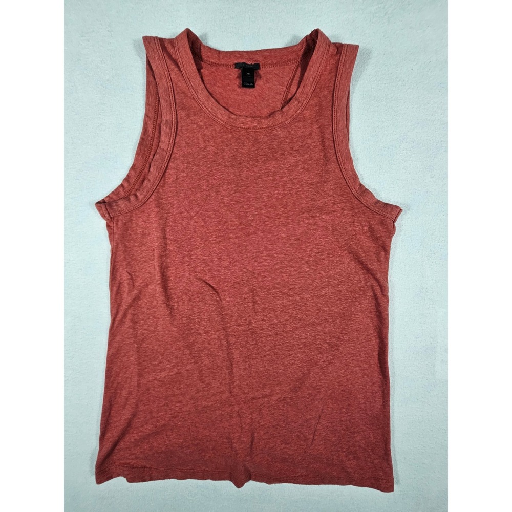J.Crew Womens XS Twist Back Tank Top‎ Burnt Orange Heathered Sleeveless Slit 394